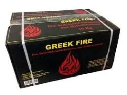 Voorkant -BuitenBBQ Verkoopwinkel greek fire houtskool briketten 10 kg 1