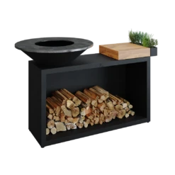 Ofyr Island Black 85 -100 Teak Hout En Donker Grijs Keramiek