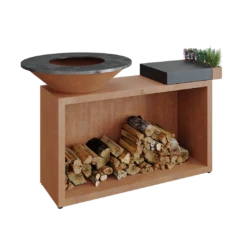 Ofyr Island Corten 85-100 Teakhout En Donker Grijs Keamiek -BuitenBBQ Verkoopwinkel ofyr island corten 85 100 teakhout en donker grijs 3